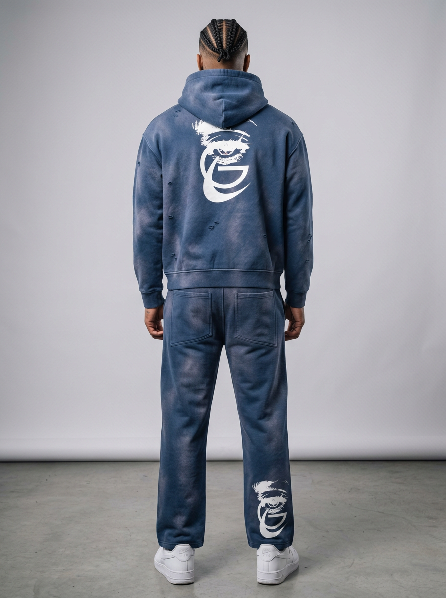 GAFAUDI Unisex Sunfade Wide Leg Fleece Sweatpants