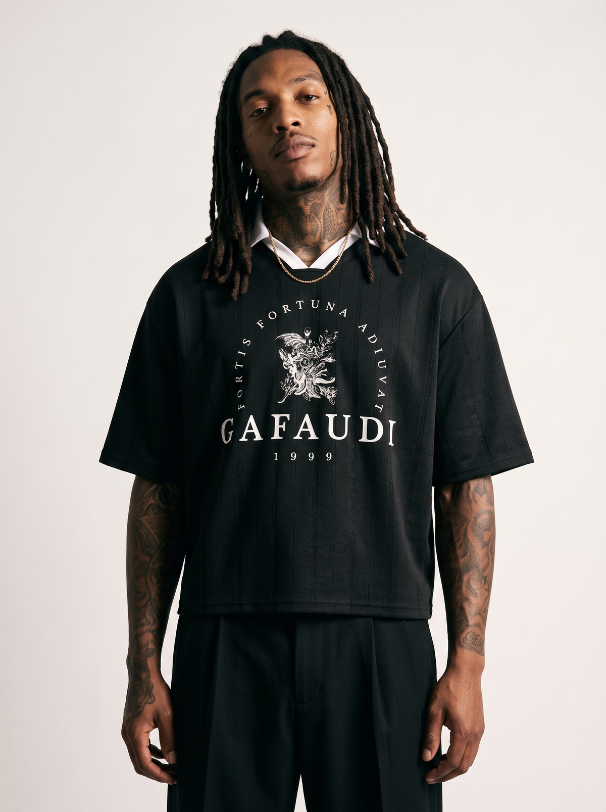 GAFAUDI Unisex Striped Boxy Soccer Jersey