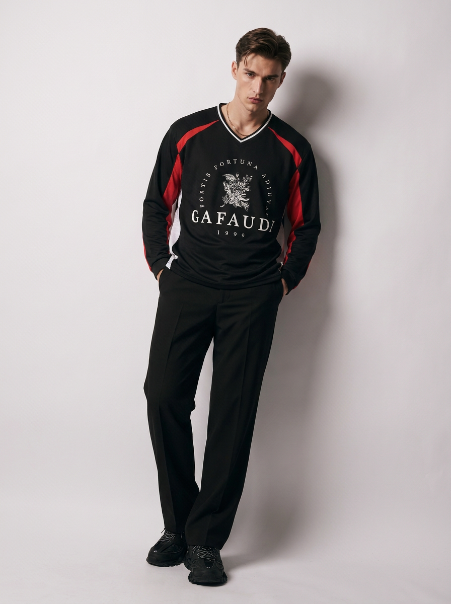 GAFAUDI Unisex Color Block Long Sleeve Jersey
