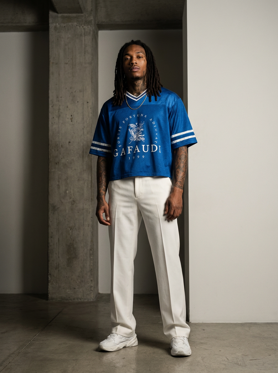 GAFAUDI Unisex Boxy Striped Soccer Jersey