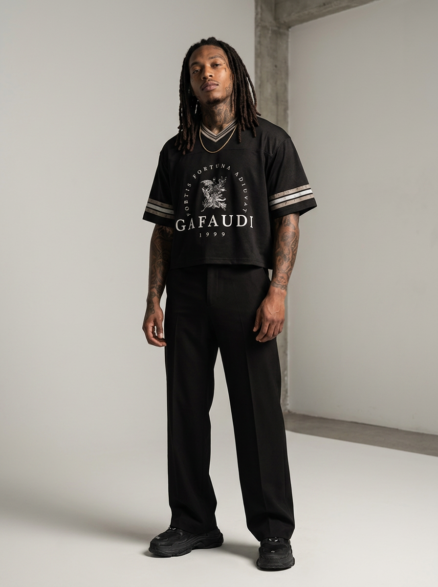 GAFAUDI Unisex Boxy Striped Soccer Jersey