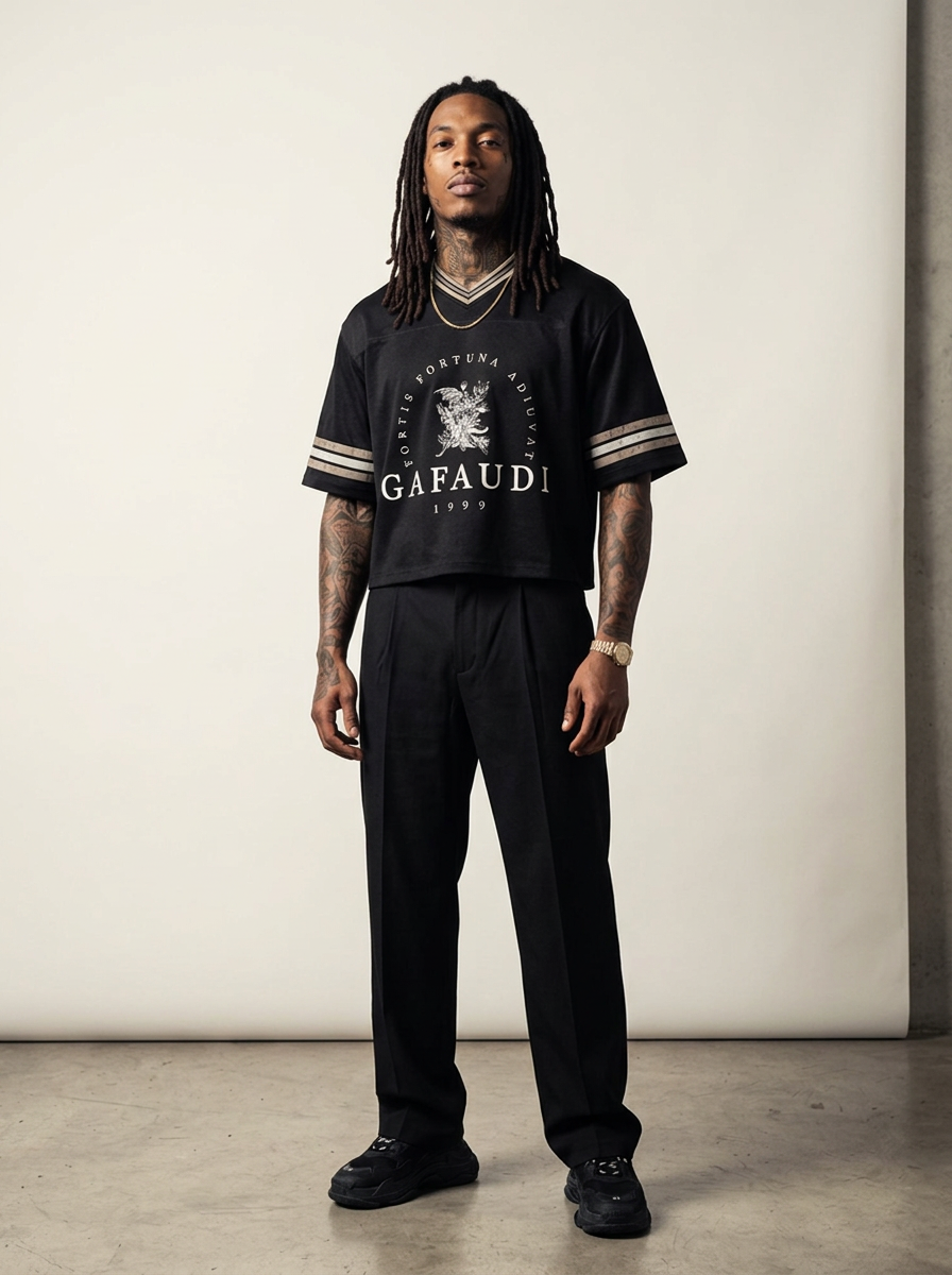 GAFAUDI Unisex Boxy Striped Soccer Jersey